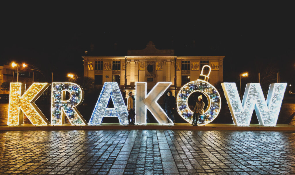 Krakow xmas lights