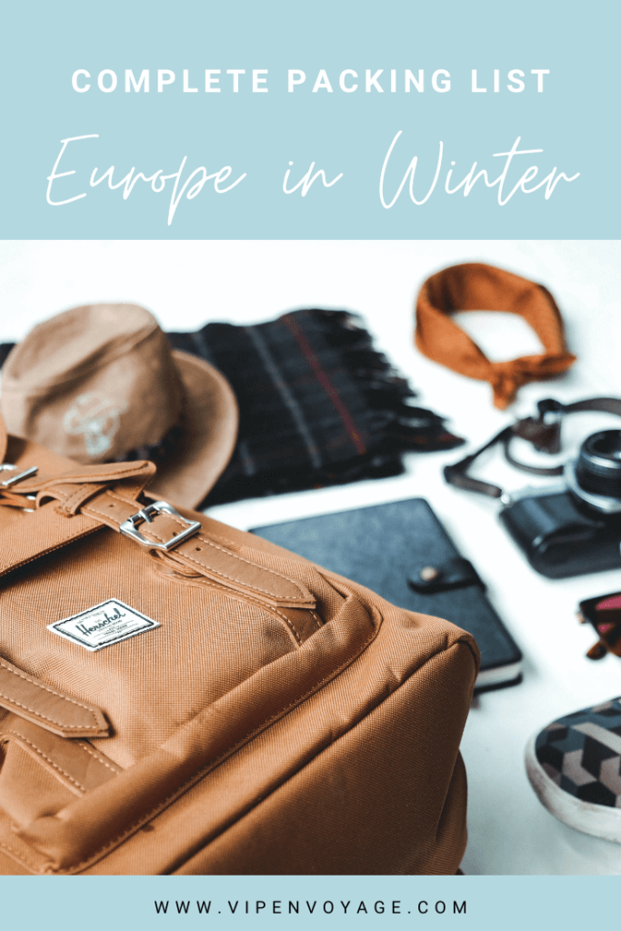 packing list winter in Europe pin